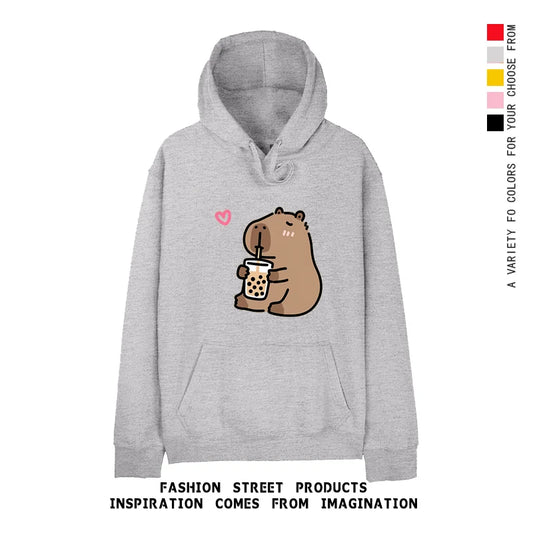Sweat à Capuche Hiver Femme Capybara