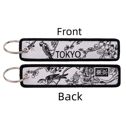 Porte-clé capybara brodé style boho fait main