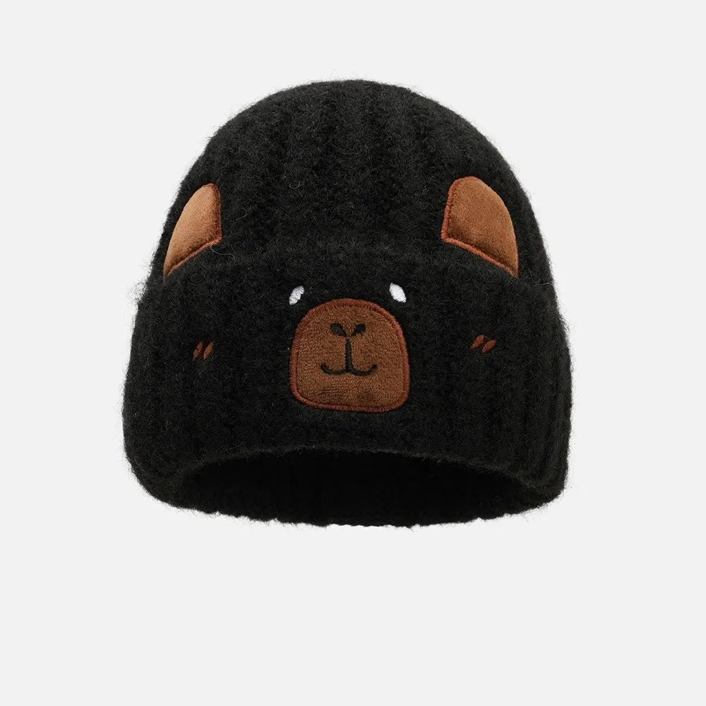 Bonnet Capybara Tricoté - Black