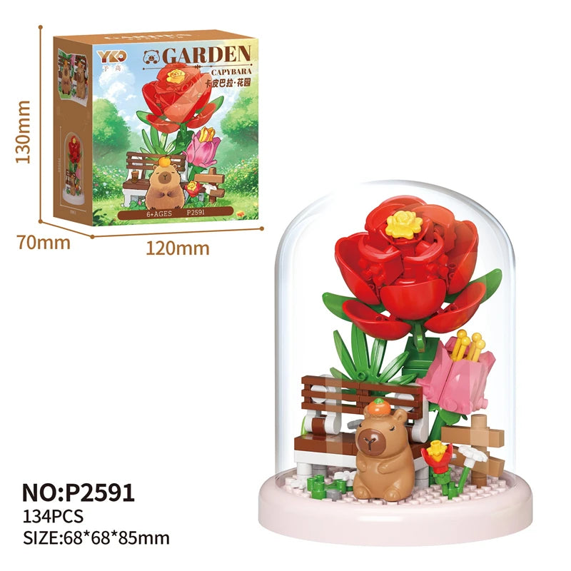 Jouet de Construction Capybara Rose Rouge