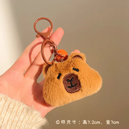 Porte-clé peluche capybara avec étoile pour sac et trousseau