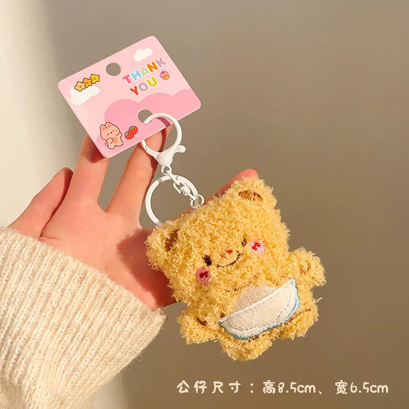 Porte-clé peluche capybara avec étoile pour sac et trousseau