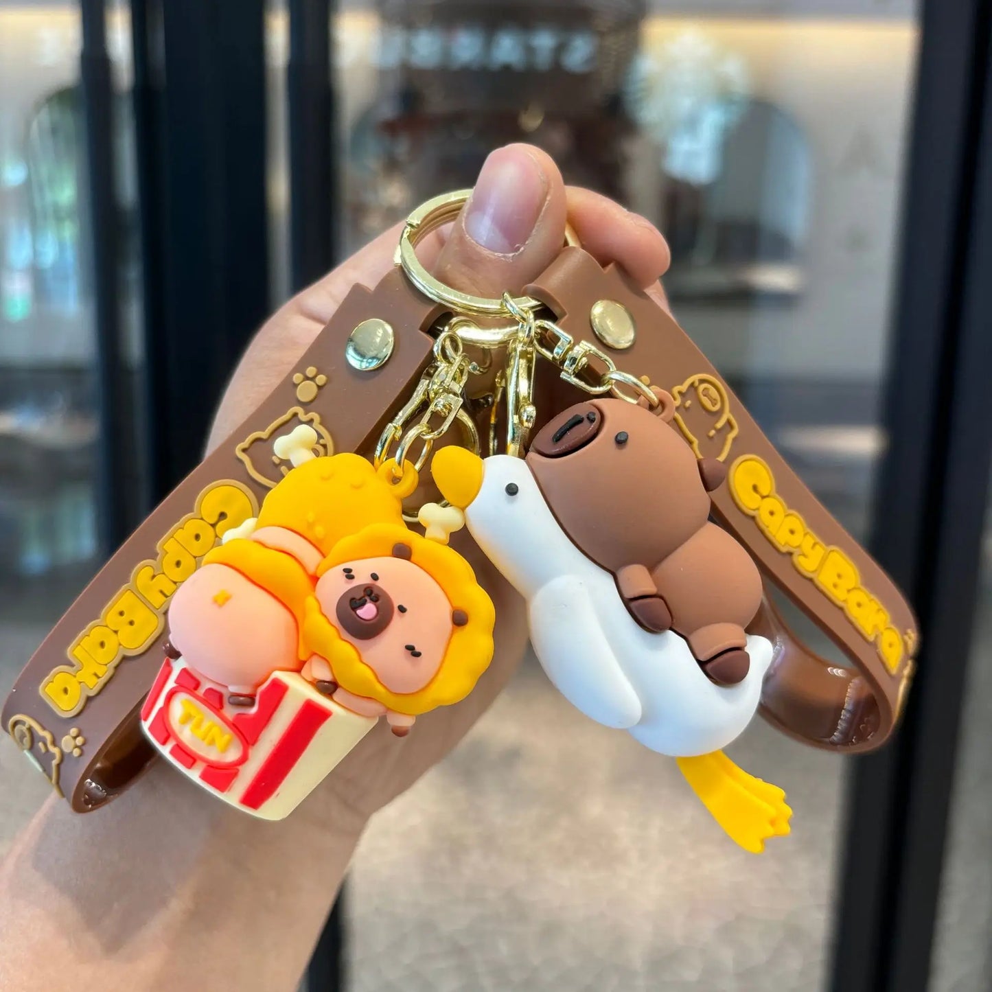 Porte-clé capybara pendentif élégant pour sac à main