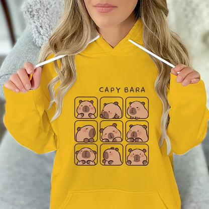Sweat à Capuche Capybara Unisexe – Jaune