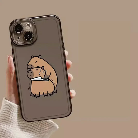 Coque Transparente Iphone Capybara Couteau