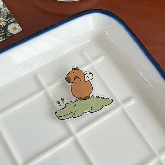 Capybara Pins Plastique - Crocodile
