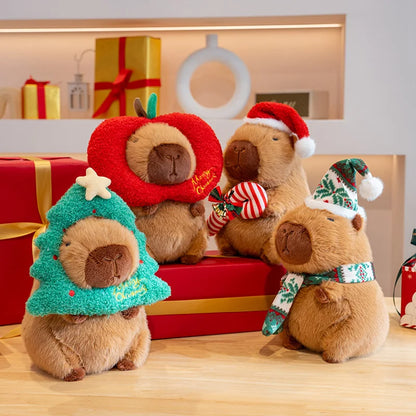 Doudou Capybara Lutin Noël - Green Scarf / 23cm-25cm