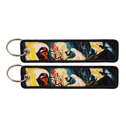 Porte-clé capybara brodé style boho fait main
