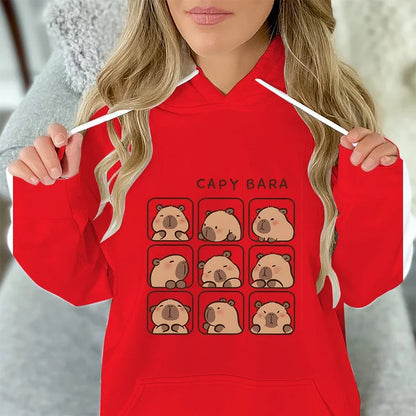 Sweat à Capuche Capybara Unisexe – Rouge
