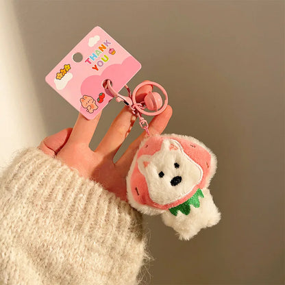 Porte-clé peluche capybara avec étoile pour sac et trousseau