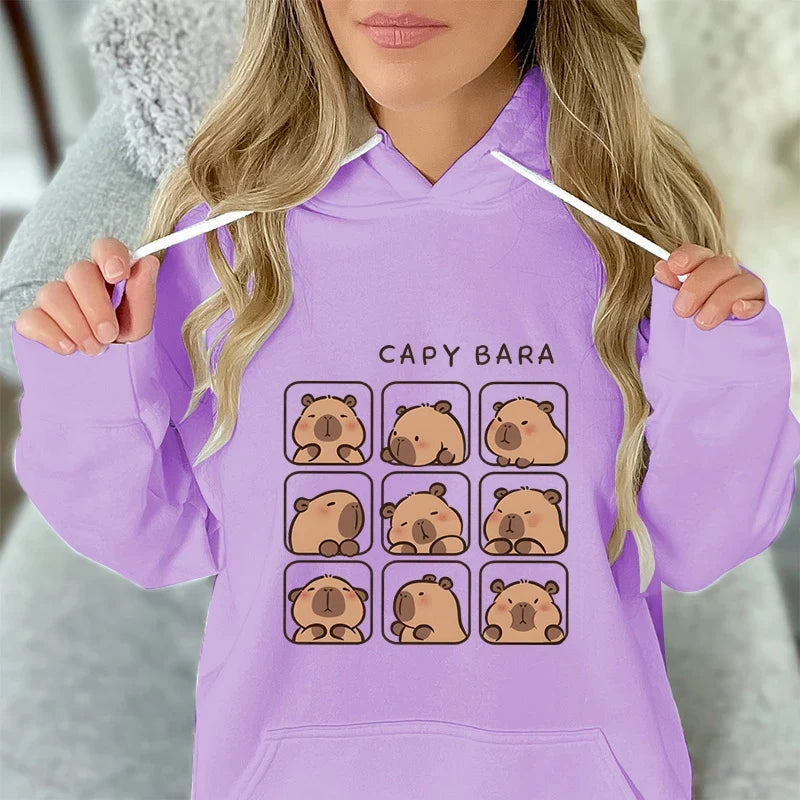 Sweat à Capuche Capybara Unisexe – Violet