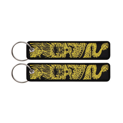 Porte-clé capybara brodé style boho fait main