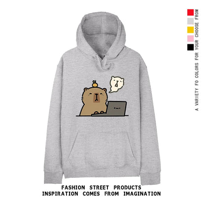 Sweat Capybara Gris Femme Chill
