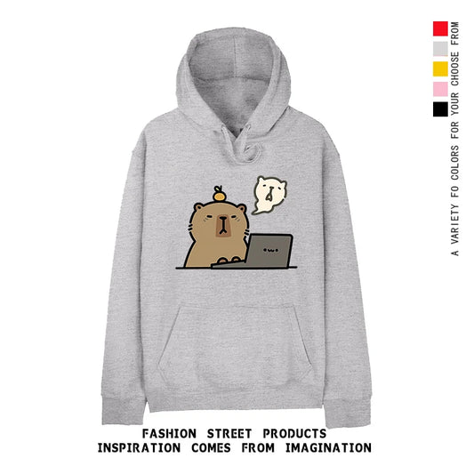 Sweat Capybara Gris Femme Chill
