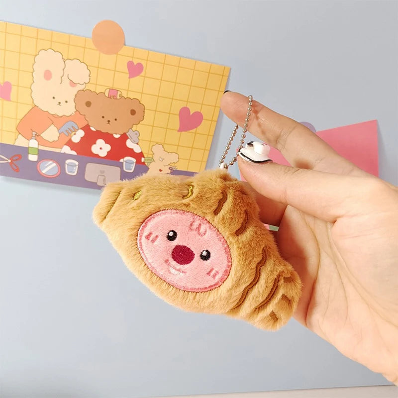 Porte-clé capybara peluche mini avec étoile décorative