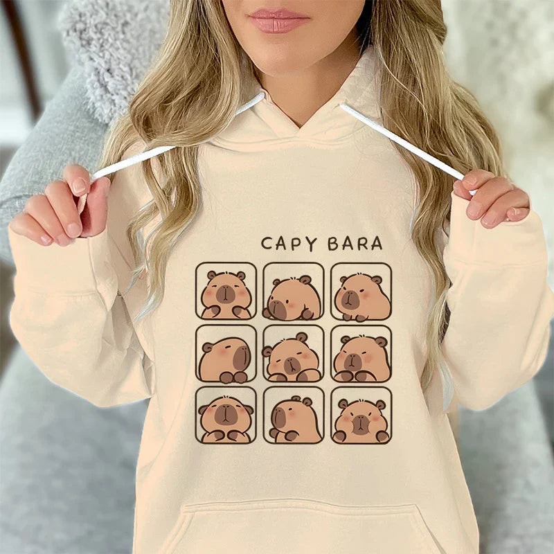 Sweat à Capuche Capybara Unisexe – Beige