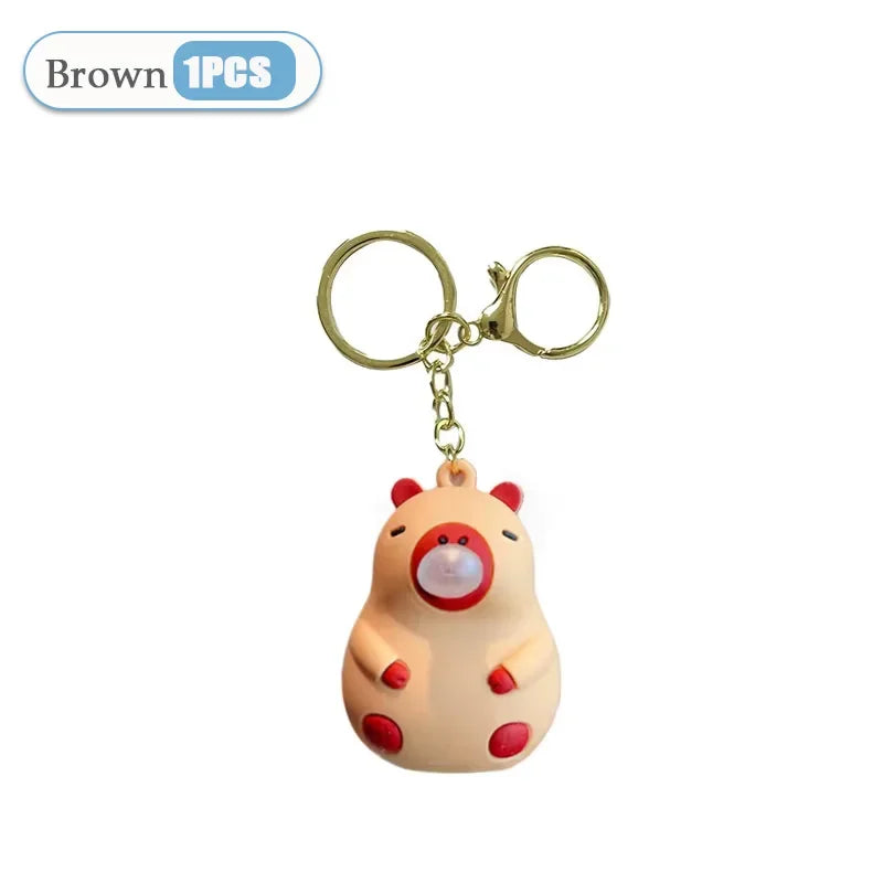 Porte-clé capybara anti-stress qui fait des bulles
